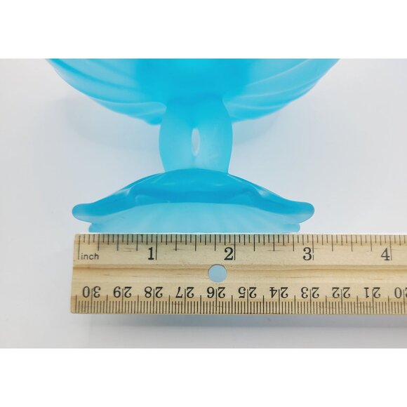 Westmoreland Lotus Blue Satin Mist Set of 2 Candle Holders Vintage Lovecore - Picture 12 of 12